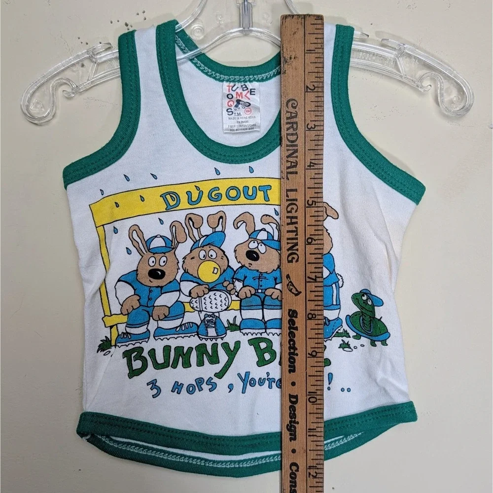 Vintage Bunny Ball Baseball‎ Tumble Togs Sports 80s Tank Top Infant 18 Months